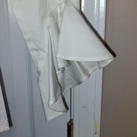 The Limited white button down wide ruffle sleeve blouse  Sz S - Picture 4 of 5